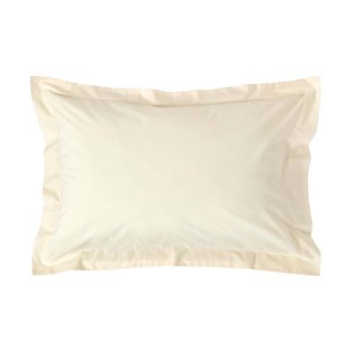HOMESCAPES Taie d'oreiller rectangulaire coton Egyptien Cr&egrave;me 200 fils