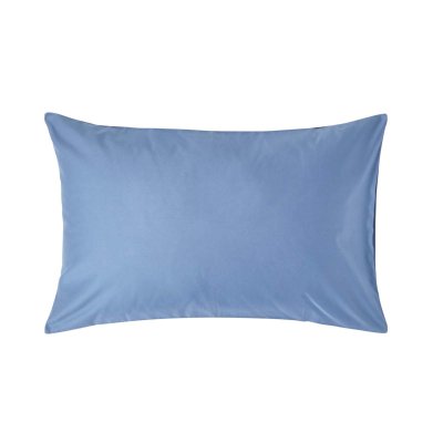 HOMESCAPES Taie d'oreiller rectangulaire en coton Egyptien Bleu 1000 fils 50 x 75 cm