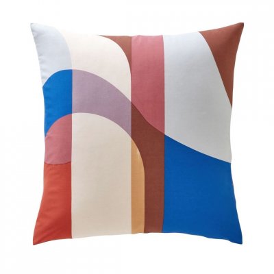 BECQUET Taie d'oreiller r&eacute;versible CAPSULES multicolore en coton