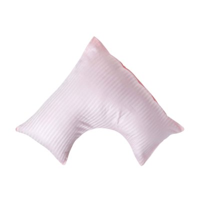 HOMESCAPES Taie d'oreiller sp&eacute;cial oreiller cervical en coton &eacute;gyptien 330 fils Forme V vert rose