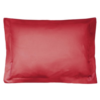 LINNEA Taie d'oreiller uni 100% coton alto 50x70 cm - Rouge Garance