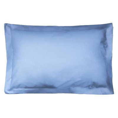 LINNEA Taie d'oreiller uni 100% coton ALTO 50x80 cm - Bleu Belle ile