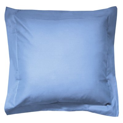 LINNEA Taie d'oreiller uni 100% coton alto 65x65 cm - Bleu Belle ile