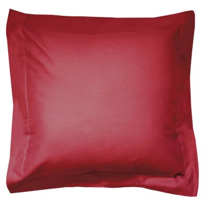 LINNEA Taie d'oreiller uni 100% coton alto 65x65 cm - Rouge Garance