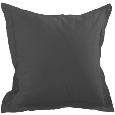 LOVELY CASA Taie d'oreiller unie en coton - Anthracite - 65 x 65 cm