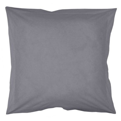 STOF Taie d'oreiller unie en coton bio Ardoise 65 x 65 cm