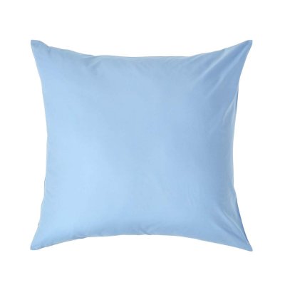 HOMESCAPES Taie d'oreiller unie en coton Egyptien 200 fils Bleu, 60 x 60 cm