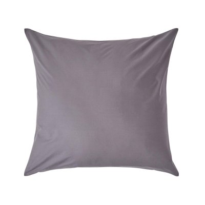 HOMESCAPES Taie D'oreiller Unie En Coton &Eacute;gyptien 200 Fils Gris Fonc&eacute; 60 X 60 Cm