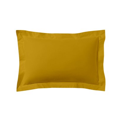 A DEMAIN Taie D'oreiller Unie En Coton, Les Unis - 50 X 70 Cm - Curry