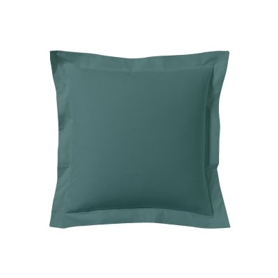 A DEMAIN Taie D'oreiller Unie En Coton, Les Unis - 63 X 63 Cm - Bleu Cascade