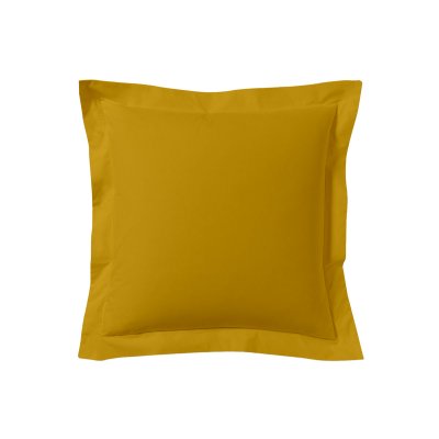 A DEMAIN Taie D'oreiller Unie En Coton, Les Unis - 63 X 63 Cm - Curry