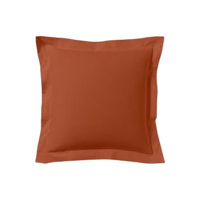 A DEMAIN Taie D'oreiller Unie En Coton, Les Unis - 63 X 63 Cm - Terracotta