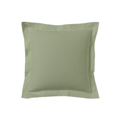 A DEMAIN Taie D'oreiller Unie En Coton, Les Unis - 63 X 63 Cm - Vert De Gris