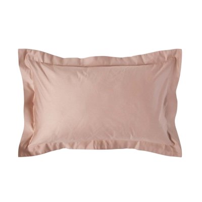 HOMESCAPES Taie d'oreiller volant plat en coton Egyptien 1000 fils coloris beige taupe 50 x 75 cm