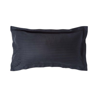 HOMESCAPES Taie d'oreiller volant plat en coton &eacute;gyptien 330 fils coloris noir 50 x 90 cm