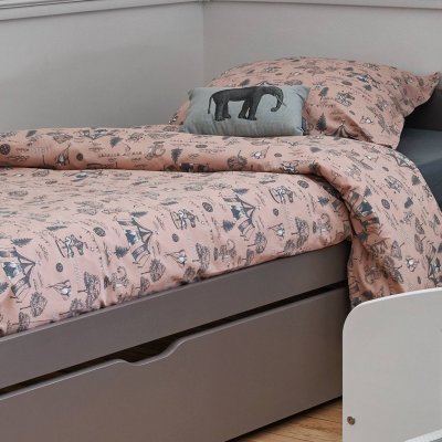  Taie de traversin coton bio CAMIF EDITION, rose 45 x 140 cm