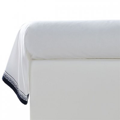 BECQUET Taie de traversin CUPTEA bleu marine en percale de coton