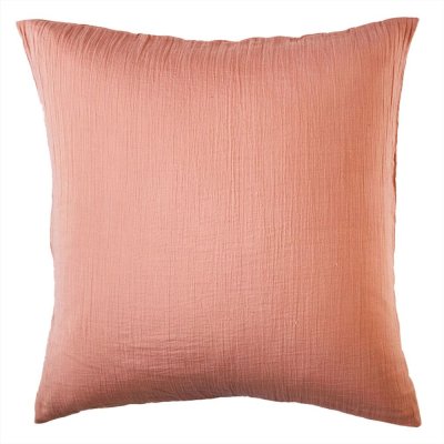 BECQUET Taie de traversin DOUBLE GAZE rose poudre en double gaz de coton