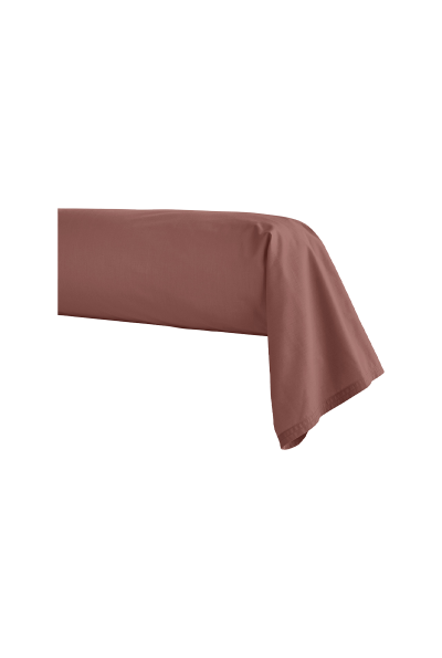 ESSIX Taie de traversin en percale de coton, Premi&egrave;re, Bois de rose, 