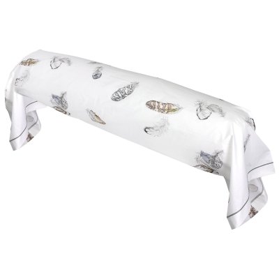 LINNEA Taie de traversin Percale pur coton plumes 140x43 cm - Blanc