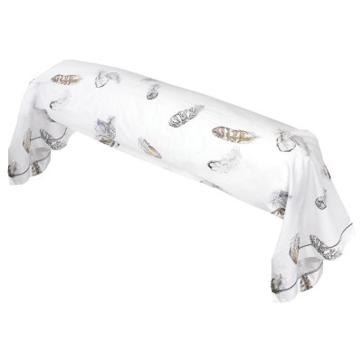 LINNEA Taie de traversin Percale pur coton plumes 200x43 cm - Blanc