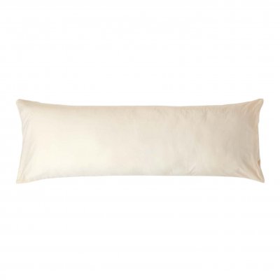 HOMESCAPES Taie de Traversin plat en coton 200 fils Cr&egrave;me 50 x 140 cm Env.