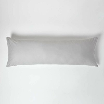 HOMESCAPES Taie de Traversin plat en coton 200 fils Gris Acier 50 x 140 cm Env.