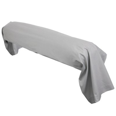 LINNEA Taie de traversin uni 100% coton ALTO 185x43 cm - Gris Alu