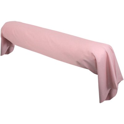 LINNEA Taie de traversin uni 100% coton alto 230x43 cm - Rose Macaron