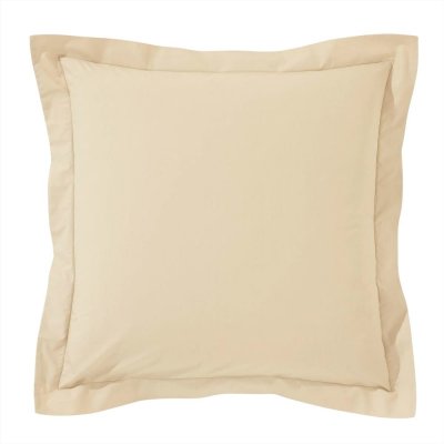 BECQUET Taie volant 63x63 beige sable en coton