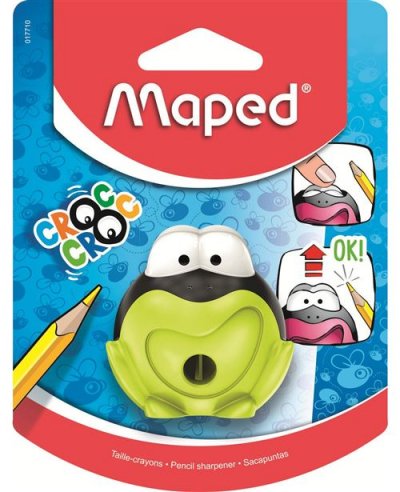 MAPED Taille-Crayons Croccroc Grenouille - 1 Trou - Coloris Assortis