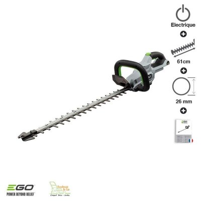 EGO POWER+ Taille haie batterie lame double 61 cm Egopower capacit&eacute; coupe 2,6 cm HT2410E