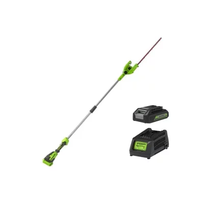 GREENWORKS Taille-haies 51 cm 40V - Sur perche - 1 batterie 2.0 Ah - 1 chargeur - G40PHAK2