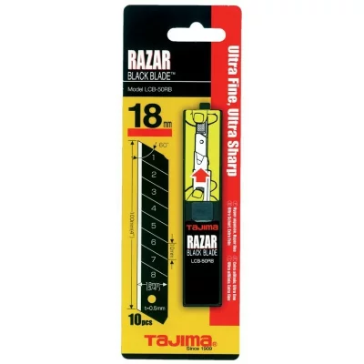 TAJIMA  10 Lames cutter Razar black - 18 mm