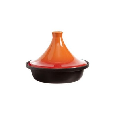 Tajine - D 25 x H 18 cm - Fonte - Noir et orange