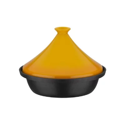 GSW Tajine  30 cm - Base fonte d'acier induction, Couvercle c&eacute;ramique Noir/Jaune