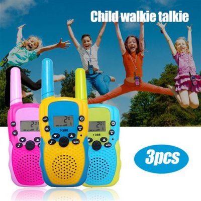 GENERIQUE Talkie Walkie 6km Rose + jaune + bleu 16x12x7 cm 0.5W 3 paquet 
