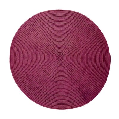 THE DECO FACTORY Tam tam - tapis en coton r&eacute;versible effet cordage prune diam.120