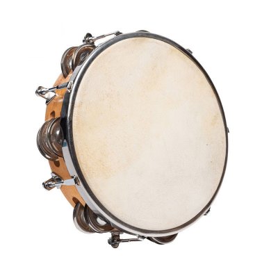 FUZEAU Tambourin peau naturelle 20 cm + 12 cym