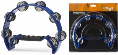 STAGG Tambourin  Tab-2 Bl - Bleu Demi Lune Avec Cymbalettes