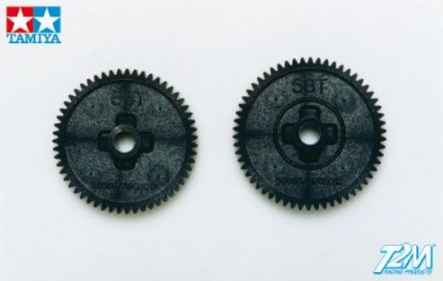 TAMIYA  300053665 &ndash; Roues dent&eacute;es principales Tt01 55/58 Dents.