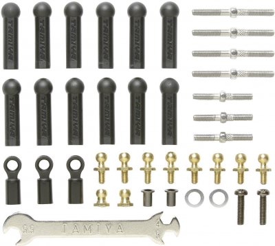 TAMIYA  TT-02B 300054539 Lot de 7 tiges filet&eacute;es r&eacute;glables