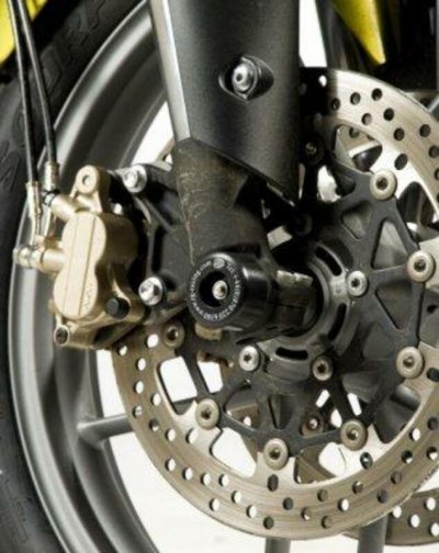 R&G RACING Tampons de protection de fourche  noirs Triumph Tiger 800 11