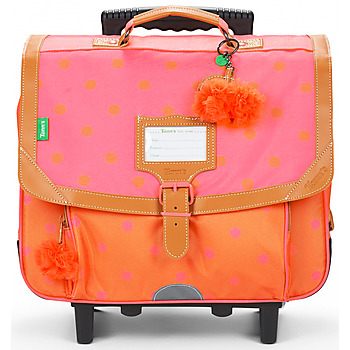 TANN S Tanns - Cartable &agrave; roulettes 38cm Sidonie rose/orange - 13915
