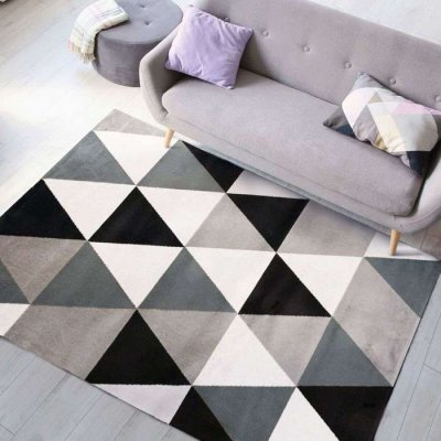 THE DECO FACTORY TAO SCANDI Tapis de salon - 150 x 220 cm - Polypropyl&egrave;ne - Noir