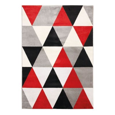 THEDECOFACTORY TAO SCANDI Tapis de salon - 150 x 220 cm - Polypropyl&egrave;ne - Rouge