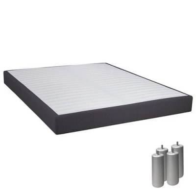 ALTOBUY TAPIKIT - Sommier Tapissier D&eacute;montable 2x20 Lattes 140x190cm Anthracite + Pieds Argent 15cm -