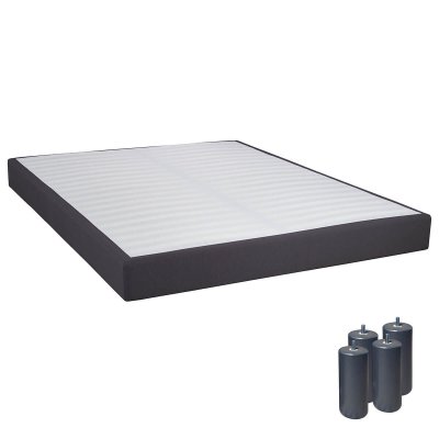 ALTOBUY TAPIKIT - Sommier Tapissier D&eacute;montable 2x20 Lattes 160x200cm Anthracite + Pieds Anthracites 15cm -