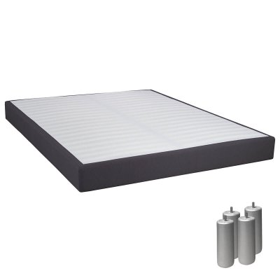 ALTOBUY TAPIKIT - Sommier Tapissier D&eacute;montable 2x20 Lattes 160x200cm Anthracite + Pieds Argent 15cm -