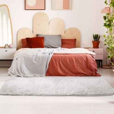THE DECO FACTORY Tapis &agrave; Poils Longs Extra-Doux, 80cm x 180cm, Blanc